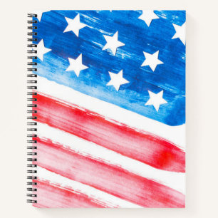 Stars Stripes van de Amerikaanse Waterverf van de Notitieboek