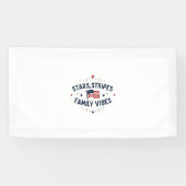 Stars Stripes Vibes de famille 4 juillet bannière (Horizontal)