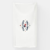 Stars Stripes Vibes de famille 4 juillet bannière (Verticale)