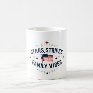 Stars Stripes Vibes de famille Mug patriotique USA
