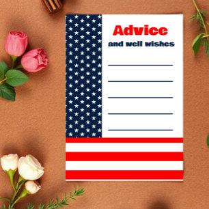 Stars & Stripes Vlag 4 juli Bruidsdouche Advieskaart