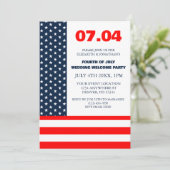 Stars & Stripes Vlag 4 juli bruiloft Welkom Kaart (Staand voorkant)
