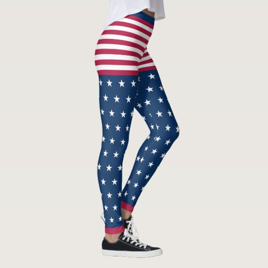 Stars & Stripes White Red Blue Leggings (Rechts)