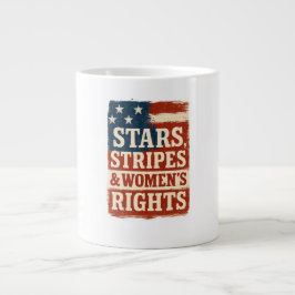 Stars, Stripes & Women’s Rights Distressed Flag Extra Grote Beker