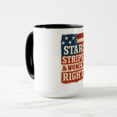 Stars, Stripes & Women’s Rights Distressed Flag Mok (Voorkant links)