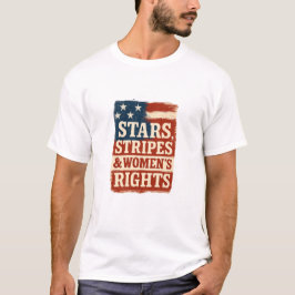 Stars, Stripes & Women’s Rights Distressed Flag T-shirt