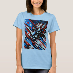 Stars & Stripes zweven de Amerikaanse adelaar T-shirt