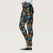 Stars Sun Moon Celestial Pattern Black Leggings (Links)