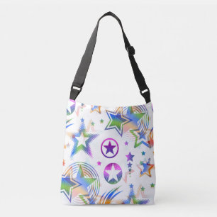 Stars Tattoo naadloos gekleurd patroon + uw ideeën Crossbody Tas