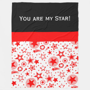 Stars Tattoos rood + jouw ideeën Fleece Deken