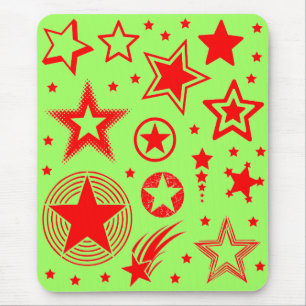 Stars Tattoos rood + jouw ideeën Muismat
