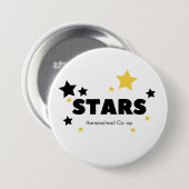 STARS-toets geel Ronde Button 7,6 Cm (Voorkant /achterkant)