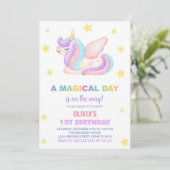 Stars Unicorn Invitations d'anniversaire (Debout devant)
