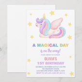 Stars Unicorn Invitations d'anniversaire (Devant / Derrière)