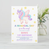 Stars Unicorn Invitations d'anniversaire (Debout devant)