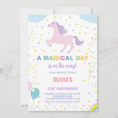 Stars Unicorn Invitations d'anniversaire (Devant)
