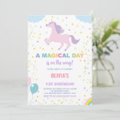 Stars Unicorn Invitations d'anniversaire (Debout devant)