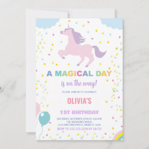 Stars Unicorn Invitations d'anniversaire