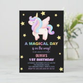 Stars Unicorn Invitations d'anniversaire (Debout devant)