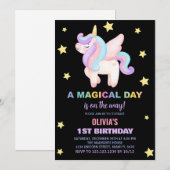 Stars Unicorn Invitations d'anniversaire (Devant / Derrière)