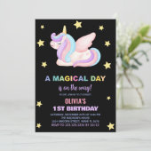 Stars Unicorn Invitations d'anniversaire (Debout devant)