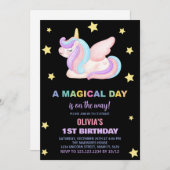 Stars Unicorn Invitations d'anniversaire (Devant / Derrière)