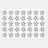 Stars Wrapping Paper Flat Sheet Set of 3 (Voorkant)
