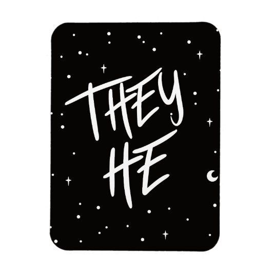 Stars ze/He Pronouns Magneet (Verticaal)