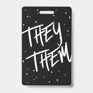Stars Ze /Them Pronouns Badge