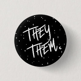 Stars Ze /Them Pronouns Ronde Button 3,2 Cm