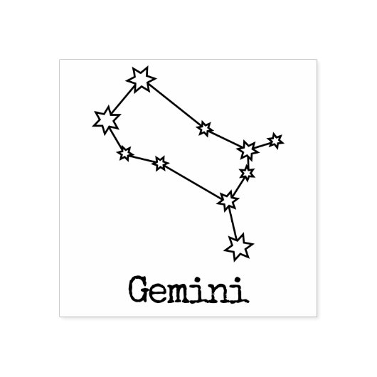 Stars Zodiac Celestial Horoscope Gemini Rubberstempel (Afrduk)
