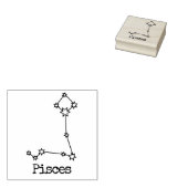 Stars Zodiac Celestial Horoscope Pisces Rubberstempel (Gestempeld)
