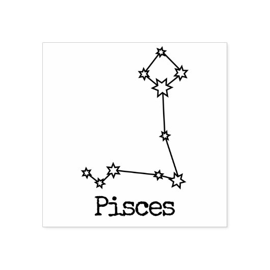 Stars Zodiac Celestial Horoscope Pisces Rubberstempel (Afrduk)