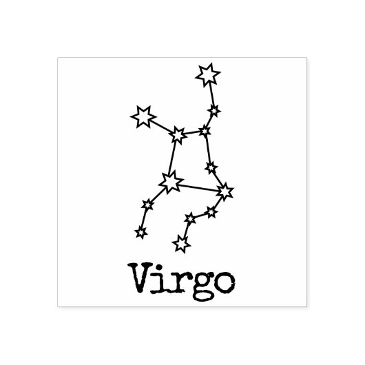 Stars Zodiac Celestial Horoscope Virgo Rubberstempel (Afrduk)