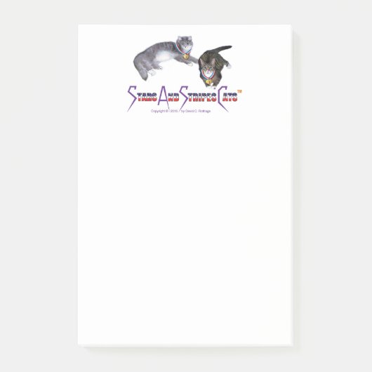 StarsAndStripesCats notes, 4 x 6 Post-it® Notes (Voorkant)