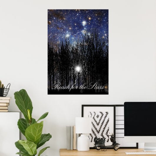 Starscape en bomen: Bereik - Poster (Thuiskantoor)