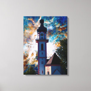Starscape - Nebula en Tower Canvas Afdruk