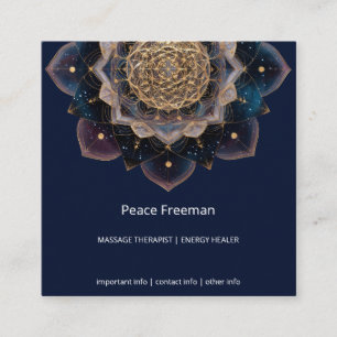 Starseed Geometrie Mandala Ontwerp Vierkante Visitekaartje