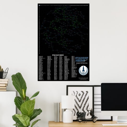 Starship Hero HOPPER Transit Map Poster (Thuiskantoor)