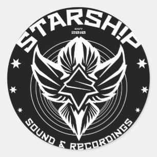 STARSHIP Sticker voor geluids- en opnamen (Blk Bkg
