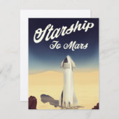 Starship to Mars -stijl ruimtevaart. (Voorkant / Achterkant)
