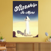 Starship to Mars -stijl ruimtevaart. Canvas Afdruk (Insitu (Woonkamer))