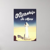 Starship to Mars -stijl ruimtevaart. Canvas Afdruk (Voorkant)