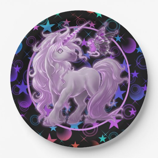 Stars'n Stuff Pink Unicorn Papieren Bordje (Voorkant)