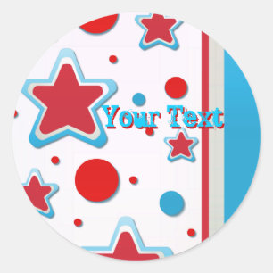 StarsNstripes_ Large, 3 inch (vel van 6) Ronde Sticker