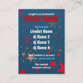 Starstruck Mega Stars Event Mini Flyers Visitekaartje (Achterkant)