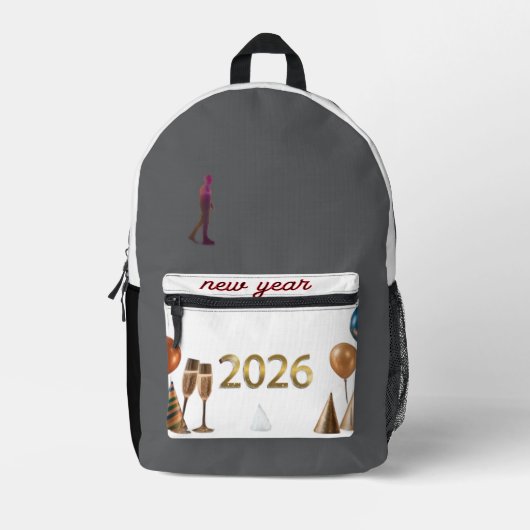 Start 2026 with style — carry the celebration with bedrukte rugzak (Voorkant)