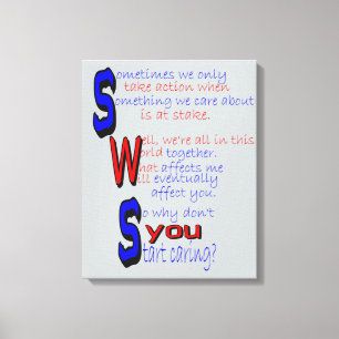 Start Caring Wrapped Canvas Afdruk