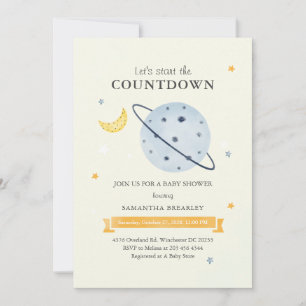 Start De Aftelling Outer Space Jongen Baby Shower Kaart