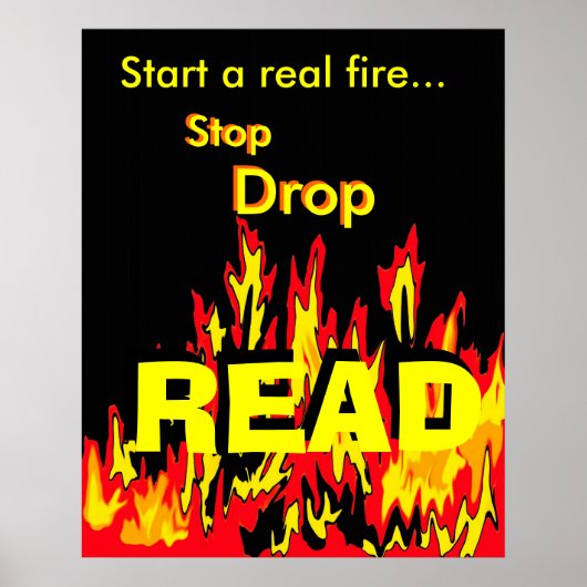 Start een echt vuur... Stop, Daling, LEES Poster (Voorkant)